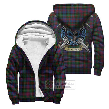 MacDonell (McDonell) Tartan Sherpa Hoodie with Family Crest Celtic Skull Style Unisex S - Tartan Vibes Clothing