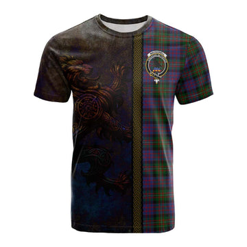 MacDonell (McDonell) Tartan Family Crest Cotton T-shirt Alba Gu Brath Be Brave Lion Ancient Style