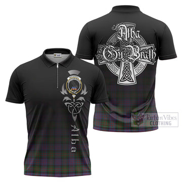 MacDonell (McDonell) Tartan Zipper Polo Shirt Featuring Alba Gu Brath Family Crest Celtic Inspired Unisex - Tartan Vibes Clothing