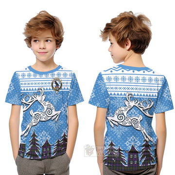 MacDonell (McDonell) Clan Christmas Kid T-Shirt Celtic Reindeer Style Youth XL Size14 - Tartan Vibes Clothing