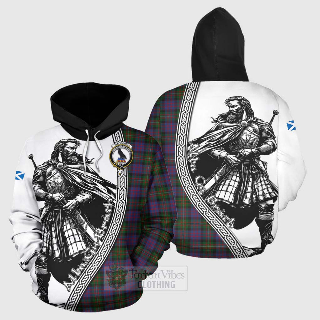 MacDonell (McDonell) Tartan Clan Crest Hoodie with Highlander Warrior Celtic Style Zip Hoodie - Tartan Vibes Clothing