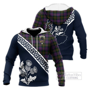 MacDonell (McDonell) Tartan Knitted Hoodie Featuring Thistle and Scotland Map Unisex Knitted Pullover Hoodie - Tartan Vibes Clothing