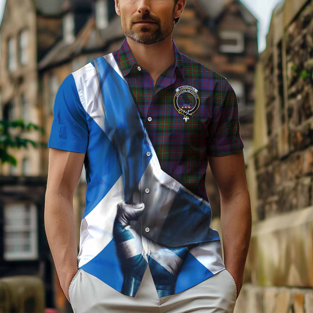 MacDonell (McDonell) Tartan Hawaiian Shirt with Family Crest Scotland Patriotic Style Kid - Tartan Vibes Clothing