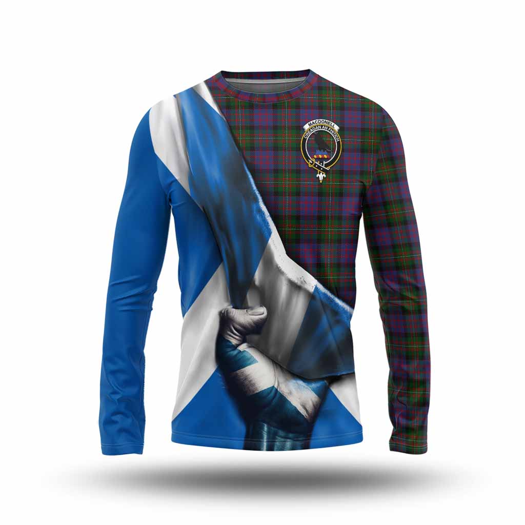 MacDonell (McDonell) Tartan Long Sleeve T-Shirt with Family Crest Scotland Patriotic Style Unisex - Tartan Vibes Clothing