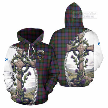 MacDonell (McDonell) Tartan Hoodie with Family Crest and St. Andrew's Cross Accented by Thistle Vines Zip Hoodie - Tartan Vibes Clothing