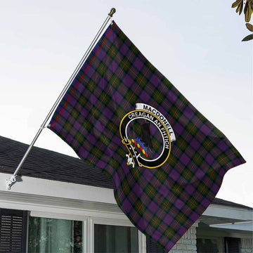 Tartan Vibes Clothing MacDonell (McDonell) Tartan House Flag with Family Crest