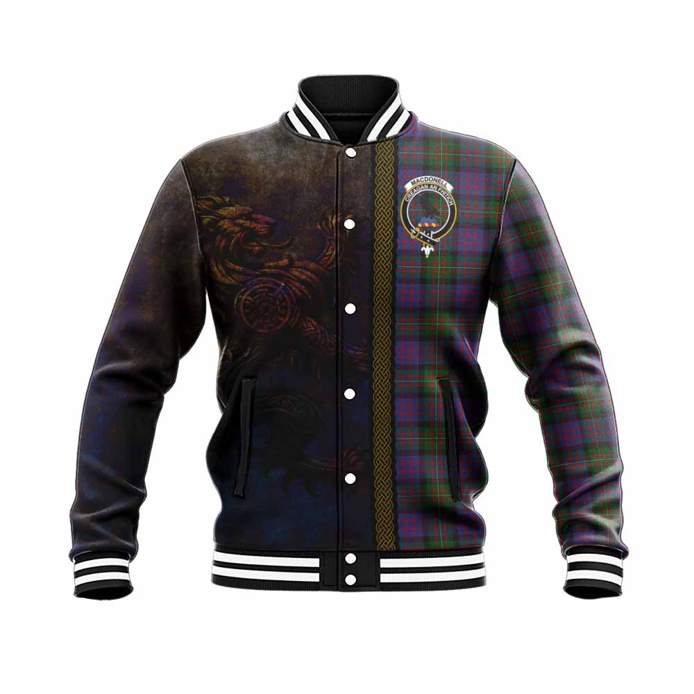 MacDonell (McDonell) Tartan Family Crest Baseball Jacket Alba Gu Brath Be Brave Lion Ancient Style Unisex - Tartan Vibes Clothing