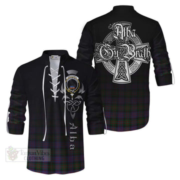 MacDonell (McDonell) Tartan Ghillie Kilt Shirt Featuring Alba Gu Brath Family Crest Celtic Inspired Men - Tartan Vibes Clothing