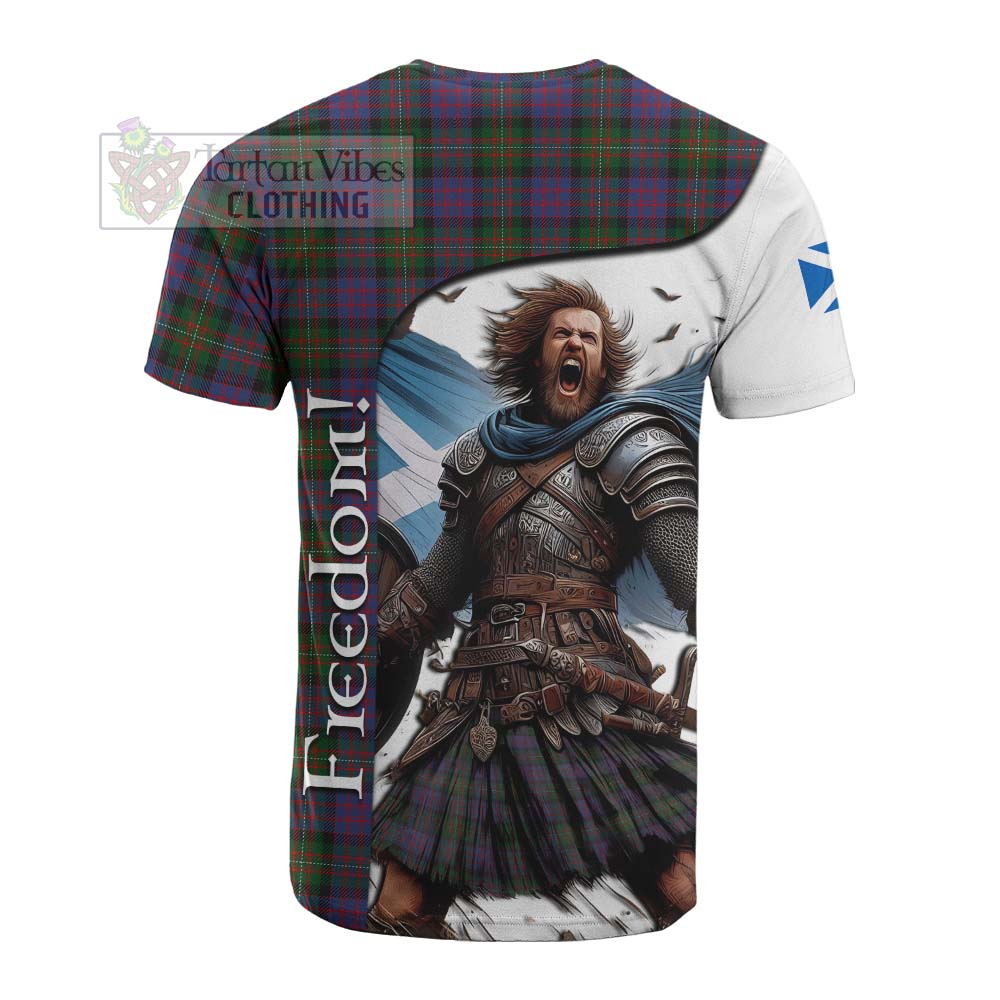 Tartan Vibes Clothing MacDonell (McDonell) Crest Tartan Cotton T-shirt Inspired by the Freedom of Scottish Warrior