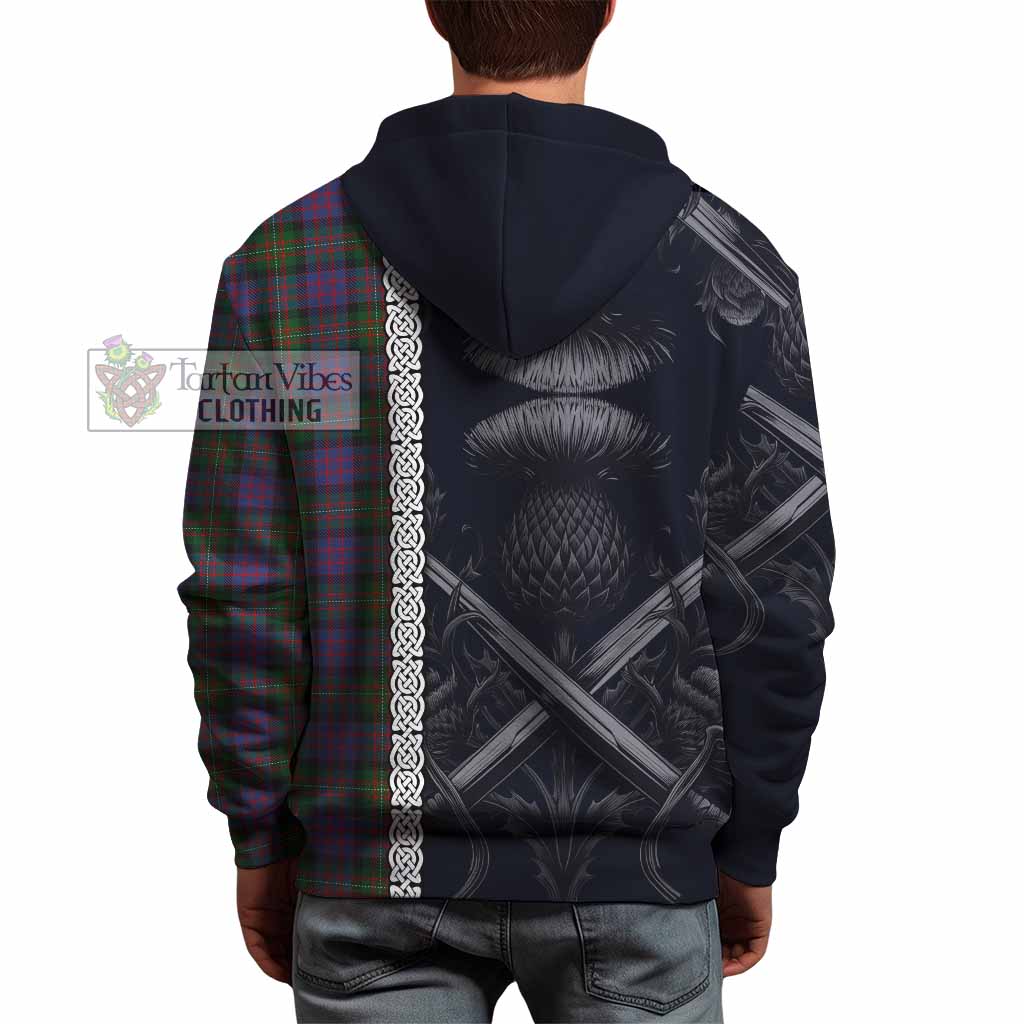 MacDonell (McDonell) Tartan Hoodie with Family Crest Cross Sword Thistle Celtic Vibes - Tartan Vibes Clothing