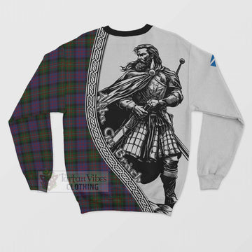 MacDonell (McDonell) Tartan Clan Crest Sweatshirt with Highlander Warrior Celtic Style - Tartan Vibes Clothing