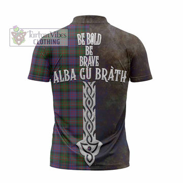 MacDonell (McDonell) Tartan Family Crest Zipper Polo Shirt Alba Gu Brath Be Brave Lion Ancient Style - Tartan Vibes Clothing