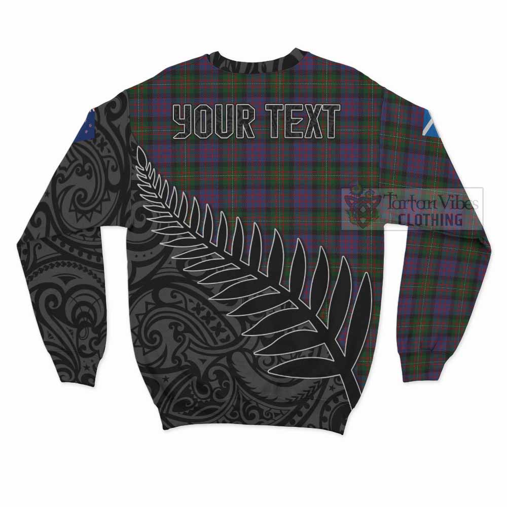 Tartan Vibes Clothing MacDonell (McDonell) Crest Tartan Sweatshirt with New Zealand Silver Fern Half Style