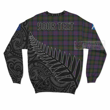 Tartan Vibes Clothing MacDonell (McDonell) Crest Tartan Sweatshirt with New Zealand Silver Fern Half Style