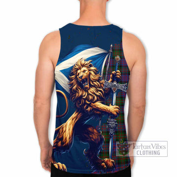 MacDonell (McDonell) Tartan Family Crest Men's Tank Top with Scottish Majestic Lion - Tartan Vibes Clothing
