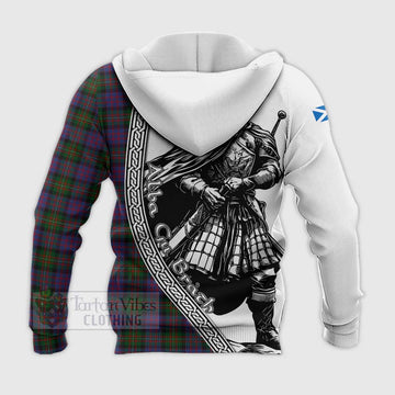 MacDonell (McDonell) Tartan Clan Crest Knitted Hoodie with Highlander Warrior Celtic Style - Tartan Vibes Clothing