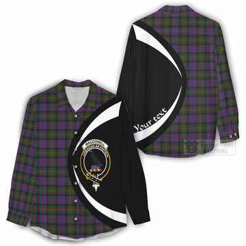 MacDonell (McDonell) Tartan Women's Casual Shirt with Family Crest Circle Style - Tartan Vibes Clothing