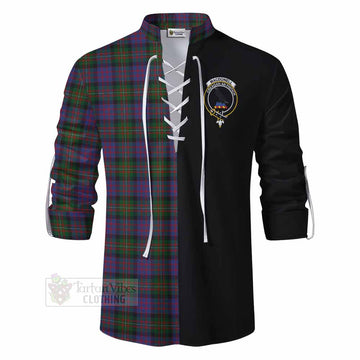 MacDonell (McDonell) Tartan Ghillie Kilt Shirt with Family Crest and Half Of Me Style - Tartan Vibes Clothing