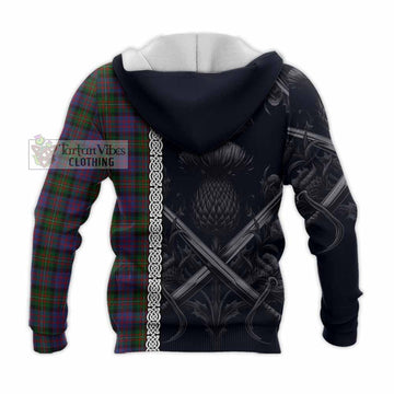 MacDonell (McDonell) Tartan Knitted Hoodie with Family Crest Cross Sword Thistle Celtic Vibes - Tartan Vibes Clothing