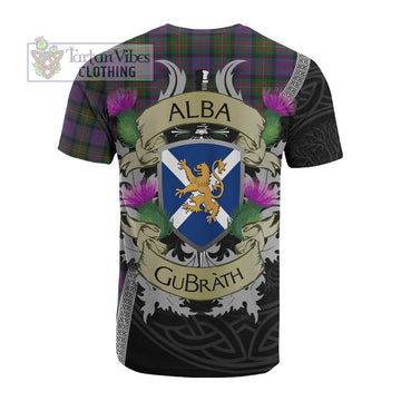 MacDonell (McDonell) Tartan Family Crest Cotton T-shirt Lion Rampant Royal Thistle Shield Celtic Inspired