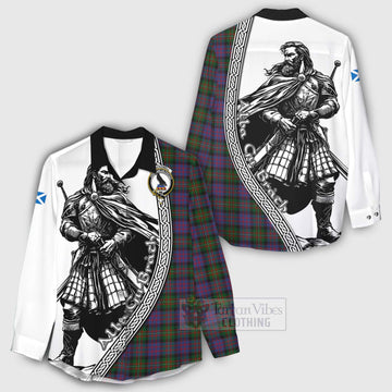 MacDonell (McDonell) Tartan Clan Crest Women's Casual Shirt with Highlander Warrior Celtic Style - Tartan Vibes Clothing
