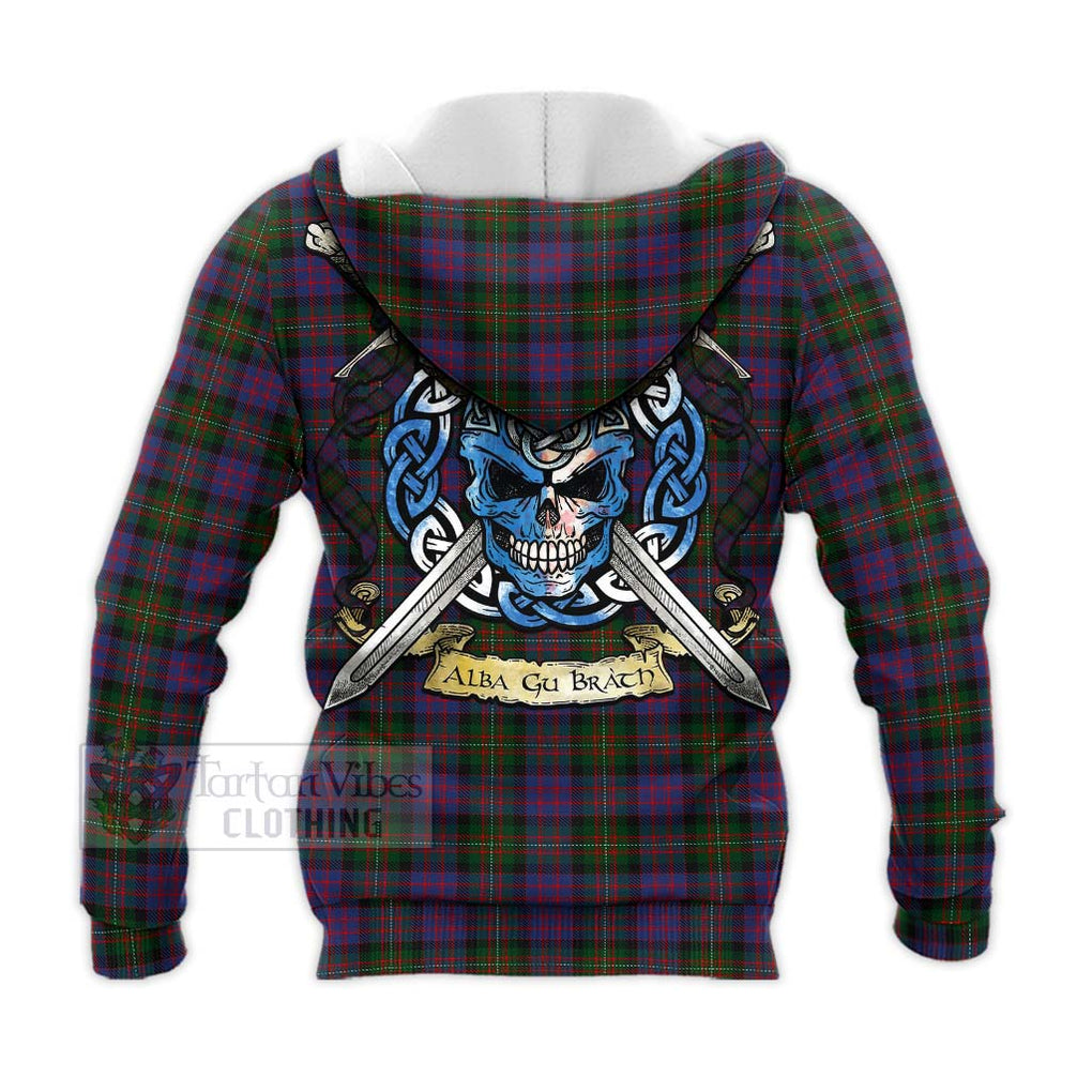 MacDonell (McDonell) Tartan Knitted Hoodie with Family Crest Celtic Skull Style - Tartan Vibes Clothing
