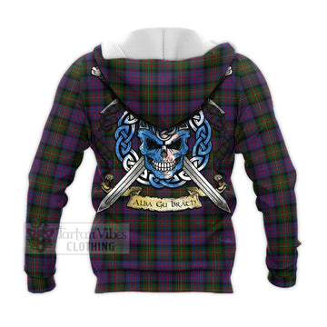 MacDonell (McDonell) Tartan Knitted Hoodie with Family Crest Celtic Skull Style - Tartan Vibes Clothing