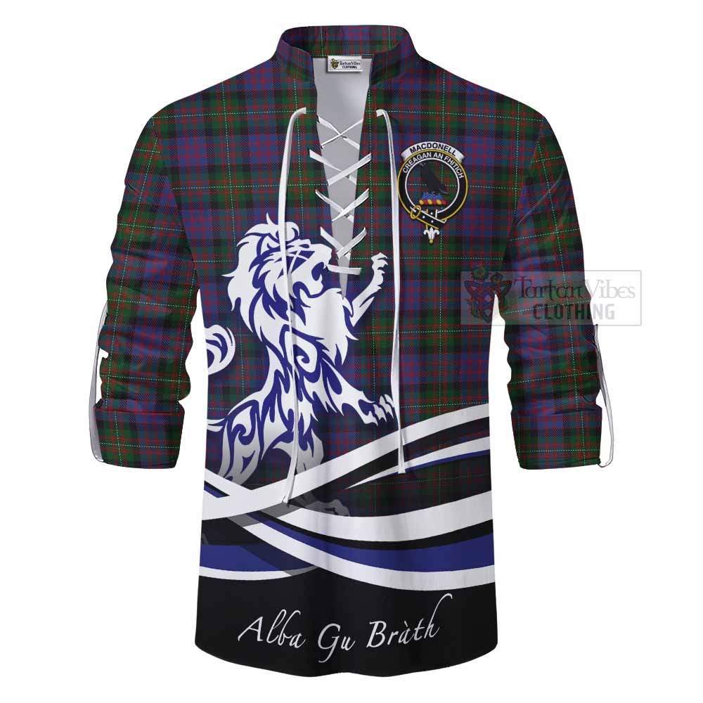 MacDonell (McDonell) Tartan Ghillie Kilt Shirt with Alba Gu Brath Regal Lion Emblem - Tartan Vibes Clothing