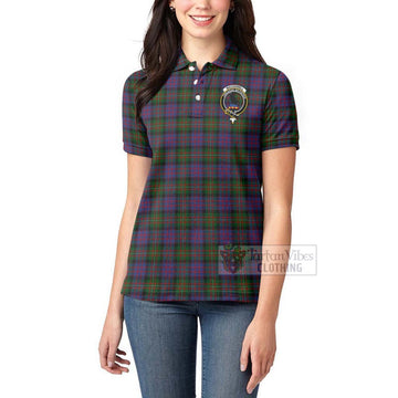 MacDonell (McDonell) Tartan Women's Polo Shirt with Family Crest Celtic Skull Style - Tartan Vibes Clothing