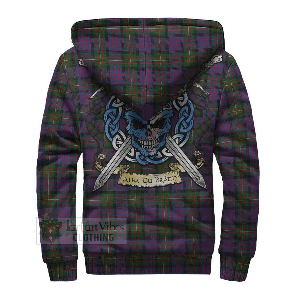 MacDonell (McDonell) Tartan Sherpa Hoodie with Family Crest Celtic Skull Style - Tartan Vibes Clothing