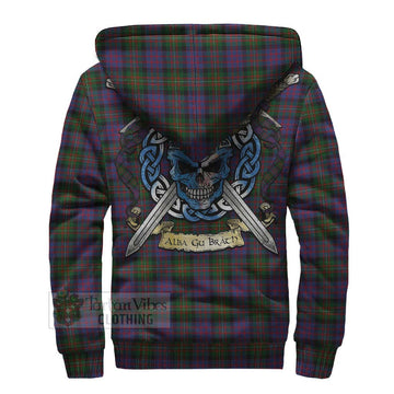 MacDonell (McDonell) Tartan Sherpa Hoodie with Family Crest Celtic Skull Style - Tartan Vibes Clothing