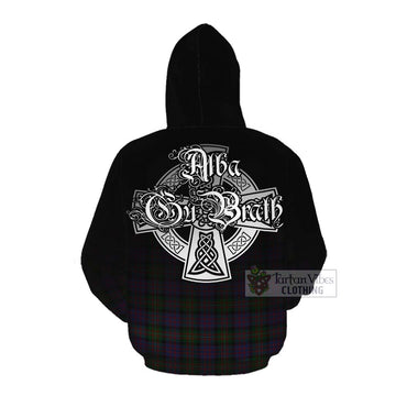 Tartan Vibes Clothing MacDonell (McDonell) Tartan Cotton Hoodie Featuring Alba Gu Brath Family Crest Celtic Inspired