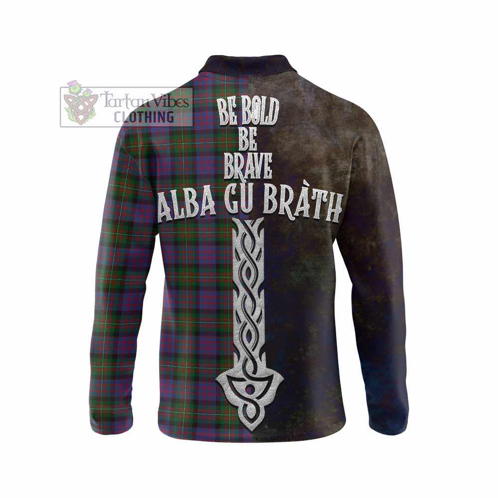 MacDonell (McDonell) Tartan Family Crest Long Sleeve Polo Shirt Alba Gu Brath Be Brave Lion Ancient Style - Tartan Vibes Clothing
