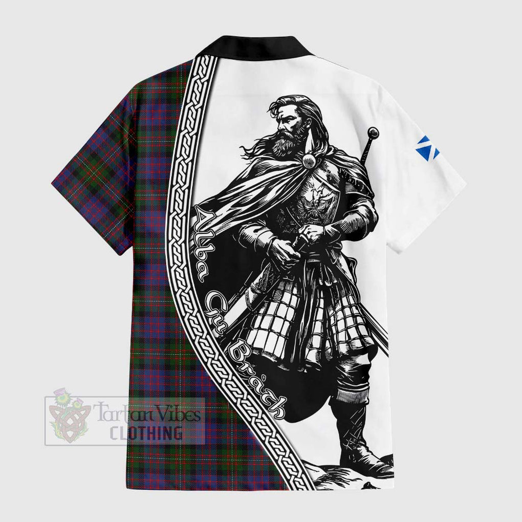 MacDonell (McDonell) Tartan Clan Crest Hawaiian Shirt with Highlander Warrior Celtic Style - Tartan Vibes Clothing