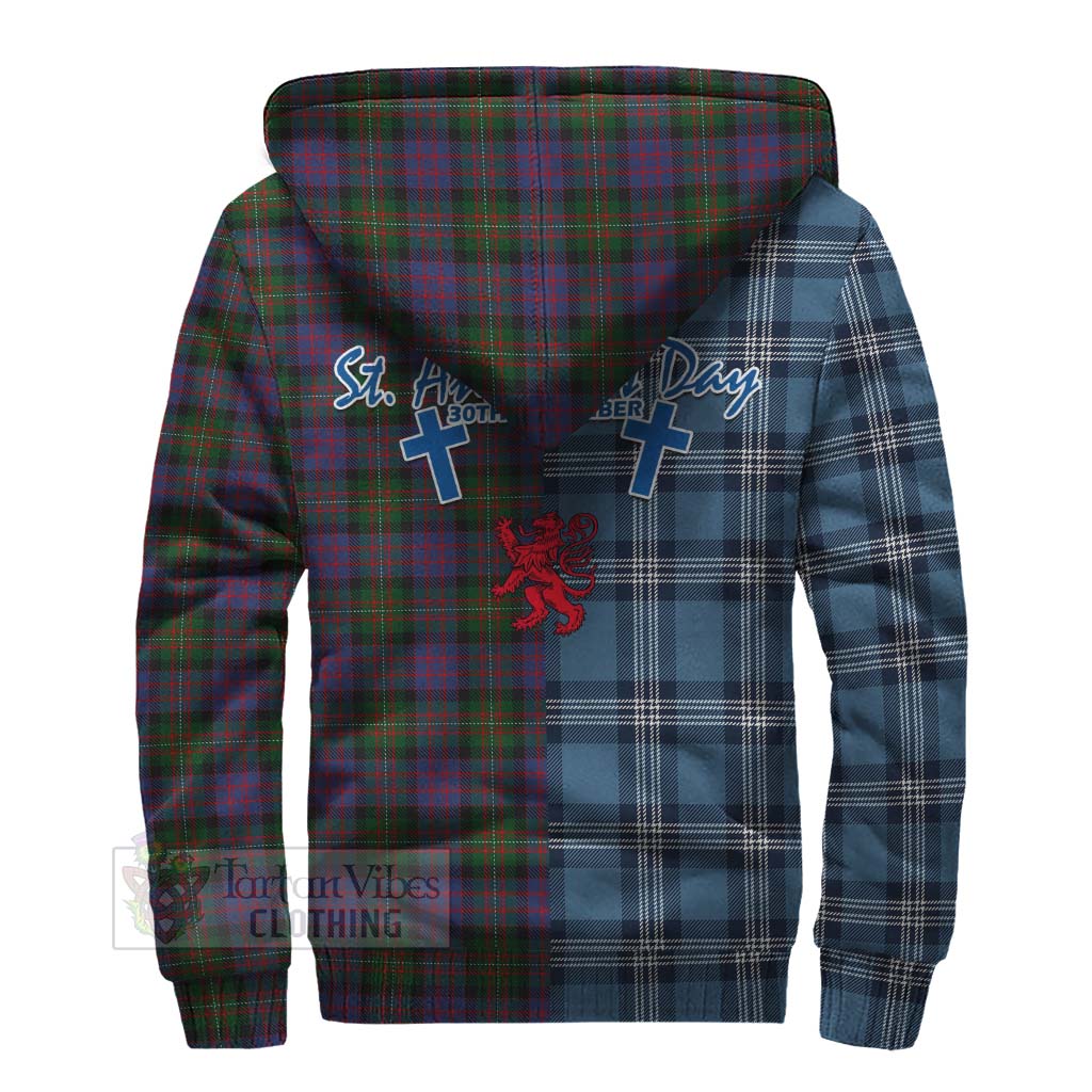 MacDonell (McDonell) Tartan Sherpa Hoodie Happy St. Andrew's Day Half Tartan Style - Tartan Vibes Clothing