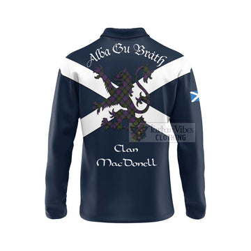MacDonell (McDonell) Tartan Lion Rampant Long Sleeve Polo Shirt Proudly Display Your Heritage with Alba Gu Brath and Clan Name - Tartan Vibes Clothing