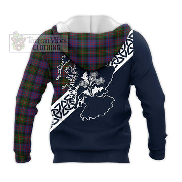 MacDonell (McDonell) Tartan Knitted Hoodie Featuring Thistle and Scotland Map - Tartan Vibes Clothing