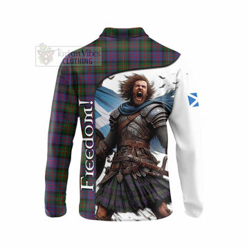 MacDonell (McDonell) Crest Tartan Long Sleeve Polo Shirt Inspired by the Freedom of Scottish Warrior - Tartan Vibes Clothing