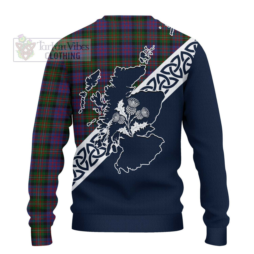 MacDonell (McDonell) Tartan Ugly Sweater Featuring Thistle and Scotland Map - Tartan Vibes Clothing