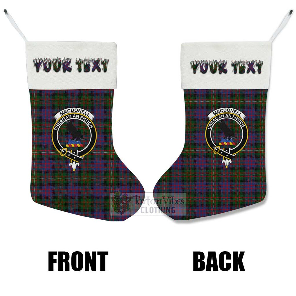 MacDonell (McDonell) Tartan Family Crest Christmas Stocking with Personalized Text - Tartan Vibes Clothing