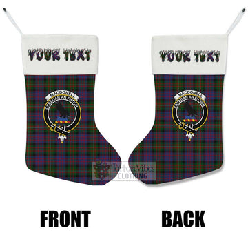 MacDonell (McDonell) Tartan Family Crest Christmas Stocking with Personalized Text - Tartan Vibes Clothing