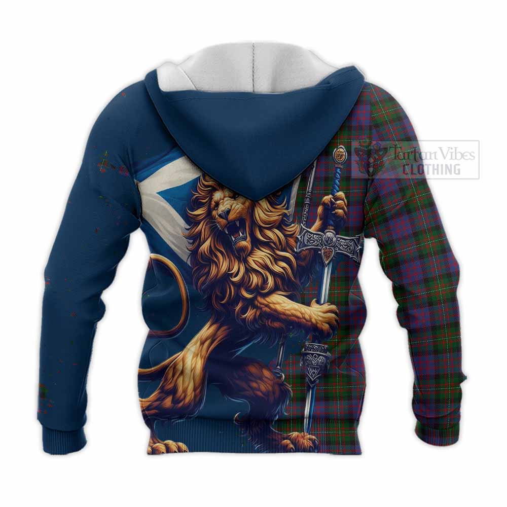MacDonell (McDonell) Tartan Family Crest Knitted Hoodie with Scottish Majestic Lion - Tartan Vibes Clothing