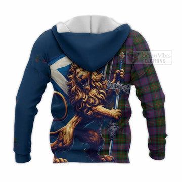 MacDonell (McDonell) Tartan Family Crest Knitted Hoodie with Scottish Majestic Lion - Tartan Vibes Clothing