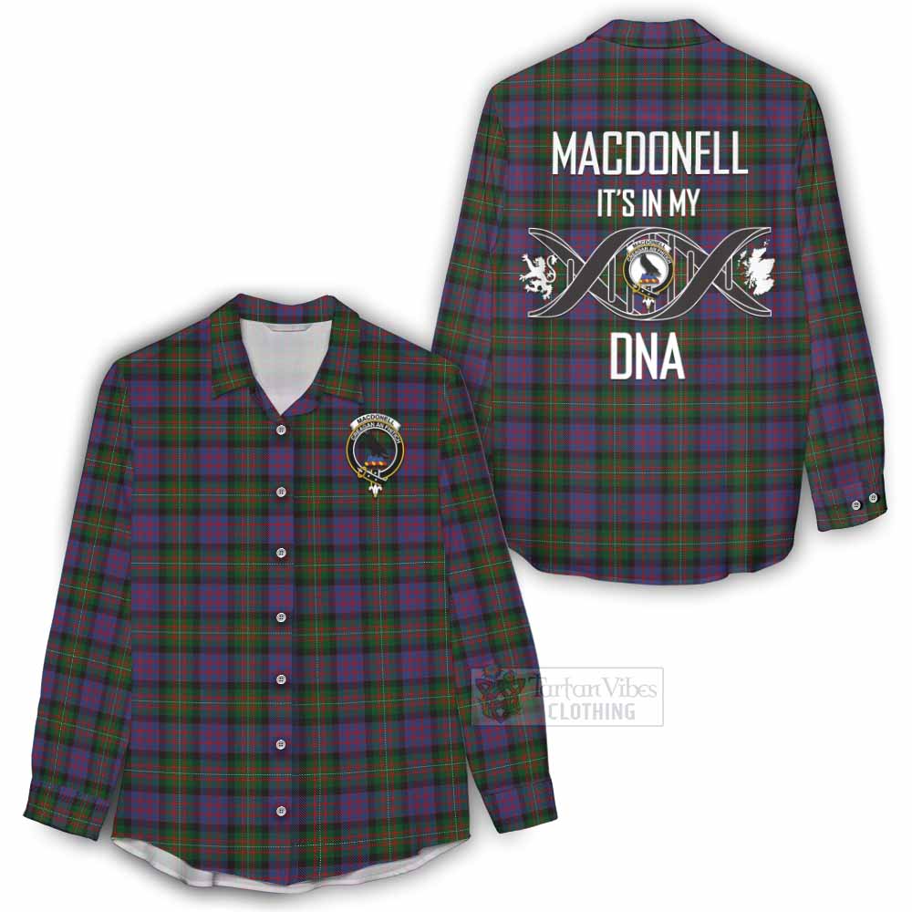 MacDonell (McDonell) Tartan Women's Casual Shirt with Family Crest DNA In Me Style - Tartan Vibes Clothing