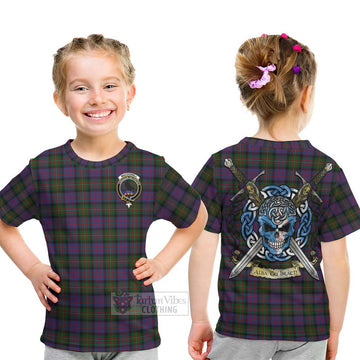 MacDonell (McDonell) Tartan Kid T-Shirt with Family Crest Celtic Skull Style - Tartan Vibes Clothing