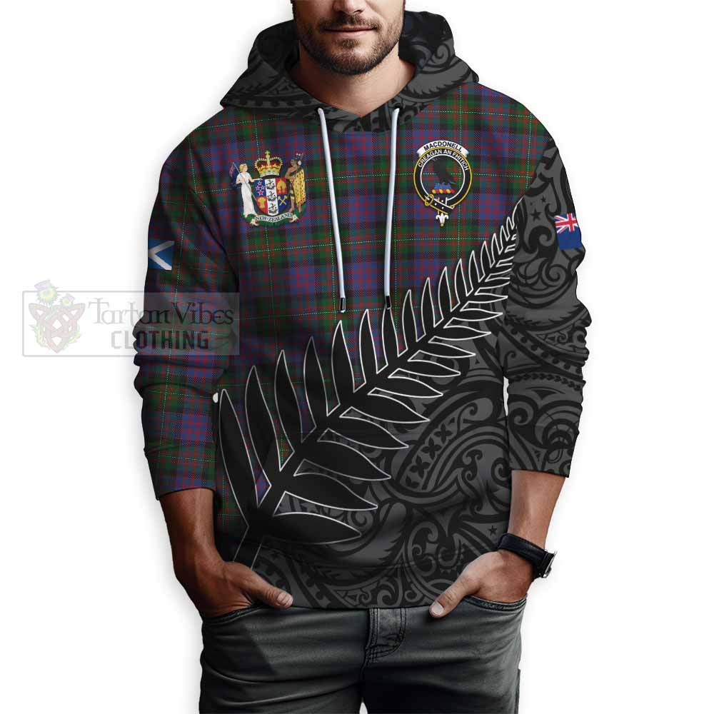 MacDonell (McDonell) Crest Tartan Hoodie with New Zealand Silver Fern Half Style - Tartan Vibes Clothing