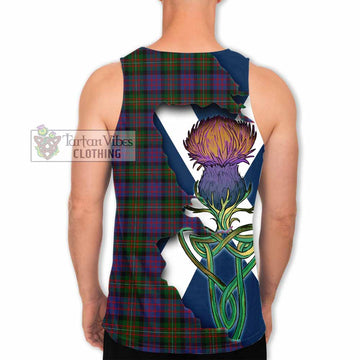 Tartan Vibes Clothing MacDonell (McDonell) Tartan Family Crest Men's Tank Top Scottish Thistle Celtic Inspired
