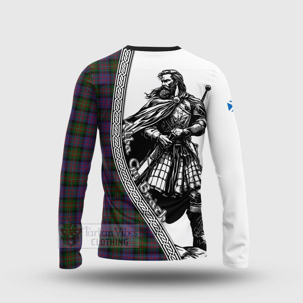 MacDonell (McDonell) Tartan Clan Crest Long Sleeve T-Shirt with Highlander Warrior Celtic Style - Tartan Vibes Clothing