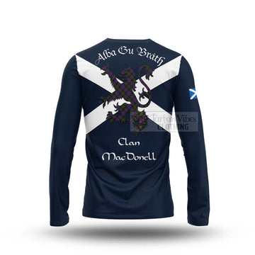 MacDonell (McDonell) Tartan Lion Rampant Long Sleeve T-Shirt Proudly Display Your Heritage with Alba Gu Brath and Clan Name - Tartan Vibes Clothing