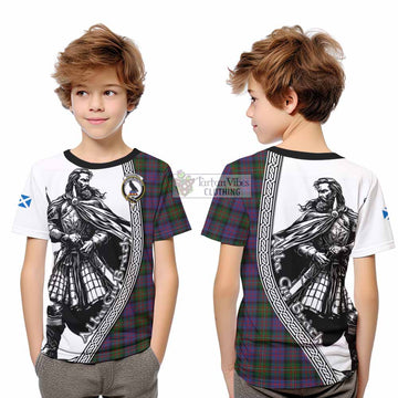 MacDonell (McDonell) Tartan Clan Crest Kid T-Shirt with Highlander Warrior Celtic Style - Tartan Vibes Clothing